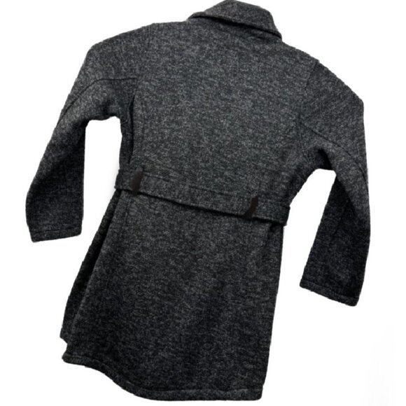 STEVEN MADDEN Charcoal Heather Knit Asymmetrical Zipper Peacoat Jacket Sz SP - Picture 5 of 6